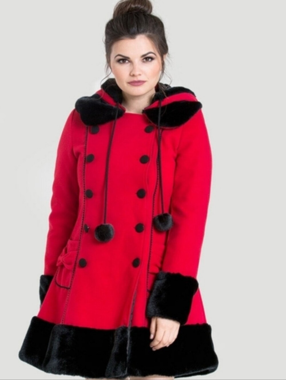 ❤️ Hell Bunny Sarah Jane Coat – Red/Black – Size Small ❤️